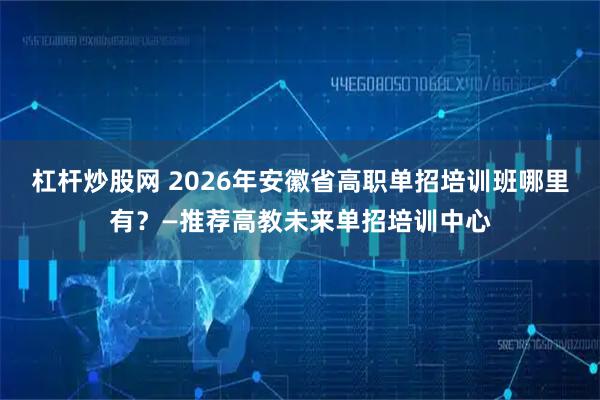 杠杆炒股网 2026年安徽省高职单招培训班哪里有？—推荐高教未来单招培训中心